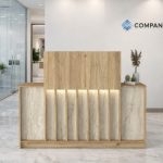 Γραφείο υποδοχής - reception Davis Megapap με LED χρώμα sepet oak - travertine 150x41,8x115εκ. - Image 3