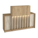 Γραφείο υποδοχής - reception Davis Megapap με LED χρώμα sepet oak - travertine 150x41,8x115εκ. - Image 7