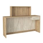 Γραφείο υποδοχής - reception Davis Megapap με LED χρώμα sepet oak - travertine 150x41,8x115εκ. - Image 8