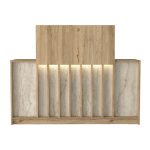 Γραφείο υποδοχής - reception Davis Megapap με LED χρώμα sepet oak - travertine 150x41,8x115εκ. - Image 9