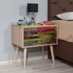 Κομοδίνο Soho Megapap χρώμα sonoma 60x40x61εκ.