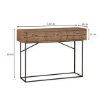 Κονσόλα Amedeo Megapap χρώμα καρυδί 120x36x90εκ. - Image 5