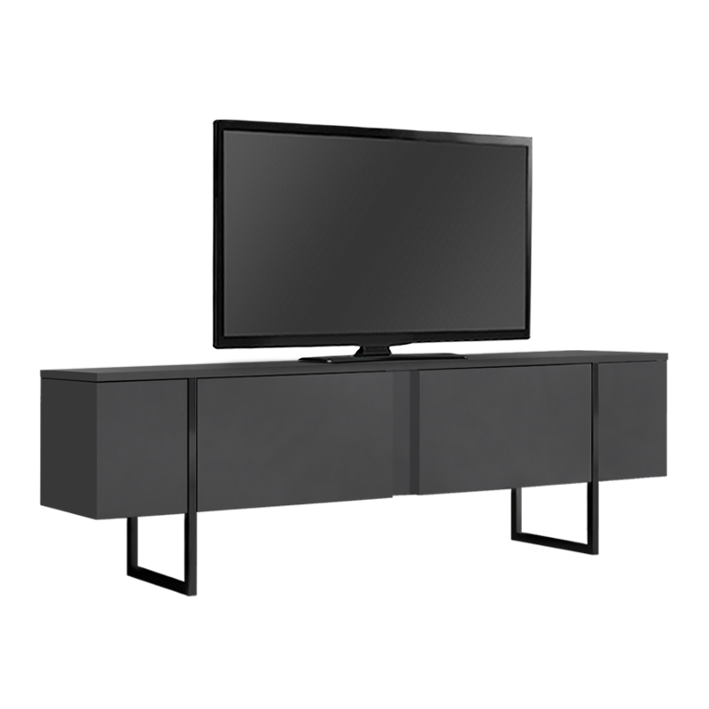 GP052-01171-0 Έπιπλο τηλεόρασης Luxe Megapap χρώμα ανθρακί 180x30x50εκ. - Image 1