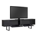Έπιπλο τηλεόρασης Luxe Megapap χρώμα black wood 180x30x50εκ. - Image 4