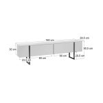 Έπιπλο τηλεόρασης Luxe Megapap χρώμα black wood 180x30x50εκ. - Image 6