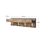 Κρεμάστρα τοίχου Aos Megapap ξύλινη χρώμα καρυδί 40x11x11εκ. - Image 4