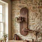 Ραφιέρα τοίχου Artwill Megapap Mdf χρώμα wenge 46x13x70εκ. - Image 4