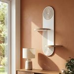 Ραφιέρα τοίχου Artwill Megapap Mdf χρώμα λευκό - oak 46x13x70εκ. - Image 3
