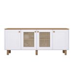 Μπουφές Bohemian Megapap χρώμα λευκό - φυσικό οξιάς 180x40x75εκ. - Image 3