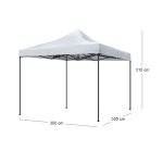 Κιόσκι - Gazebo Bari Megapap πτυσσόμενο μεταλλικός σκελετός - αδιάβροχο ύφασμα χρώμα λευκό 3x3x3,10m. - Image 9