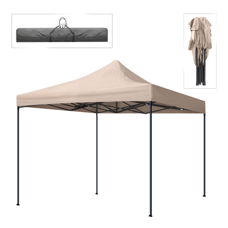 GP059-00013-0 Κιόσκι - Gazebo Bari Megapap πτυσσόμενο μεταλλικός σκελετός - αδιάβροχο ύφασμα χρώμα της άμμου 3x3x3,10m. - Image 1