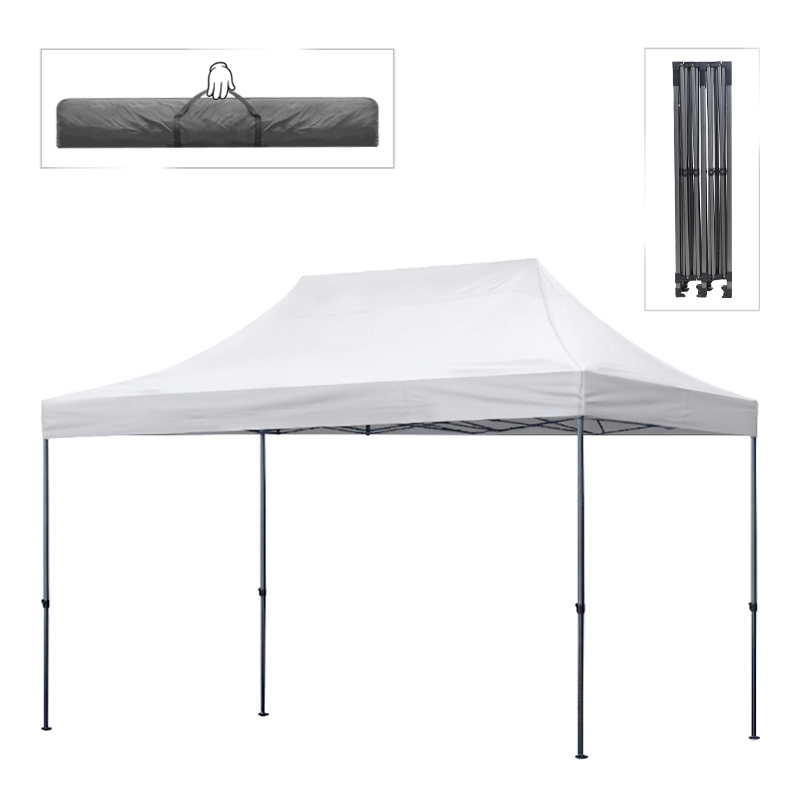 GP059-00021-0 Κιόσκι - Gazebo Bari Megapap πτυσσόμενο μεταλλικός σκελετός - αδιάβροχο ύφασμα χρώμα λευκό 3x4,5x3,20m. - Image 1