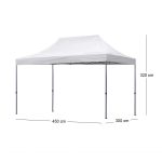 Κιόσκι - Gazebo Bari Megapap πτυσσόμενο μεταλλικός σκελετός - αδιάβροχο ύφασμα χρώμα λευκό 3x4,5x3,20m. - Image 9