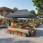 Κιόσκι - Gazebo Bari Megapap πτυσσόμενο μεταλλικός σκελετός - αδιάβροχο ύφασμα χρώμα γκρι 3x4,5x3,20m. - Image 2