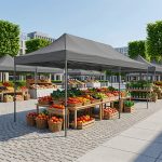Κιόσκι - Gazebo Bari Megapap πτυσσόμενο μεταλλικός σκελετός - αδιάβροχο ύφασμα χρώμα γκρι 3x6x3,27m. - Image 2