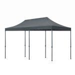 Κιόσκι - Gazebo Bari Megapap πτυσσόμενο μεταλλικός σκελετός - αδιάβροχο ύφασμα χρώμα γκρι 3x6x3,27m. - Image 4
