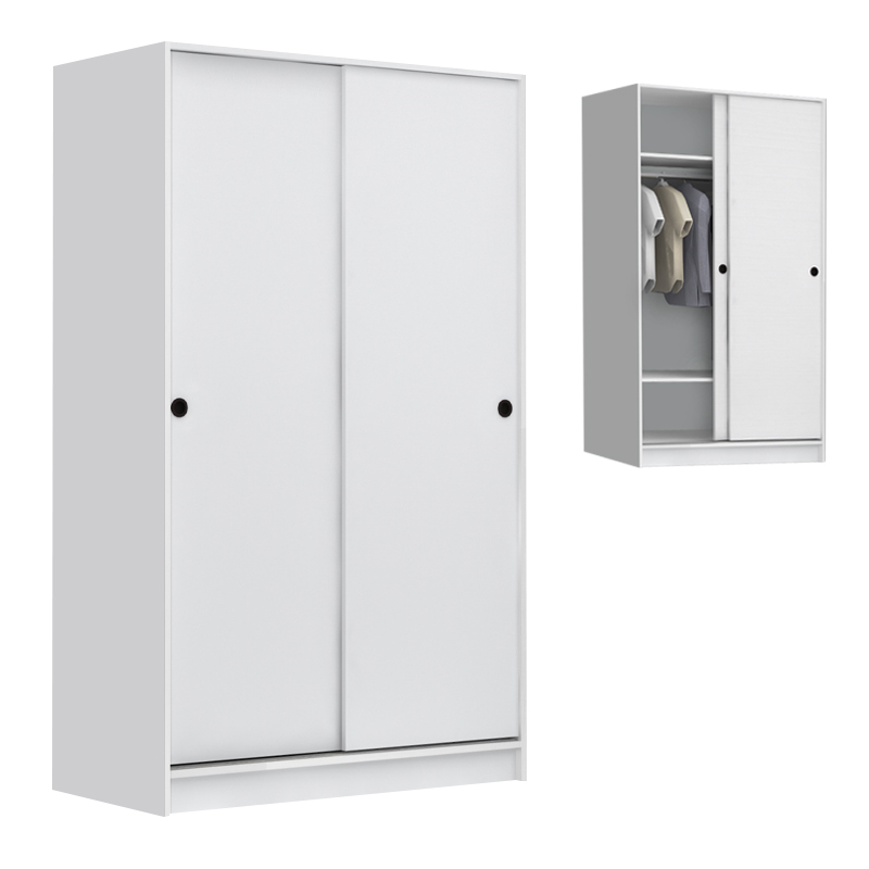 GP028-01391-0 Ντουλάπα ρούχων Regio Megapap δίφυλλη συρόμενη χρώμα λευκό 120x60x200εκ. - Image 1
