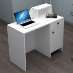 Γραφείο υποδοχής - reception Merlin Megapap χρώμα λευκό 110x50x101,8εκ. - Image 2