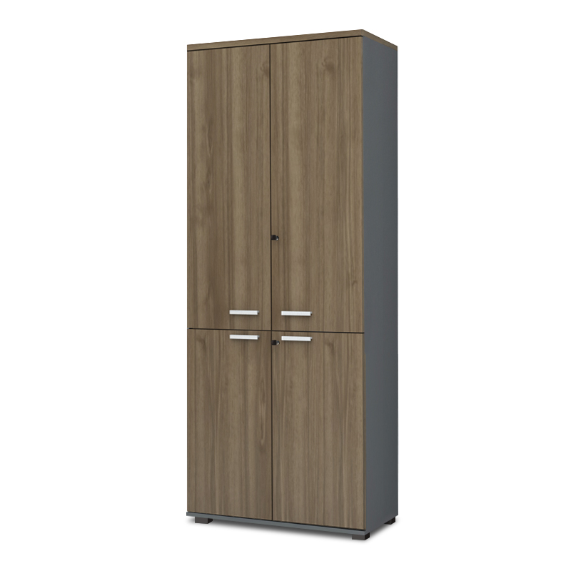 GP028-01462-0 Ντουλάπα γραφείου με κλειδαριά επαγγελματική Venturo Megapap χρώμα ανθρακί - καρυδί 80x40x200εκ. - Image 1