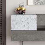 Μπουφές Eros Megapap γκρι ρετρό - λευκό εφέ μαρμάρου 145x40x82εκ. - Image 3