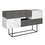 Μπουφές Eros Megapap γκρι ρετρό - λευκό εφέ μαρμάρου 145x40x82εκ. - Image 4