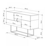 Μπουφές Eros Megapap γκρι ρετρό - λευκό εφέ μαρμάρου 145x40x82εκ. - Image 5