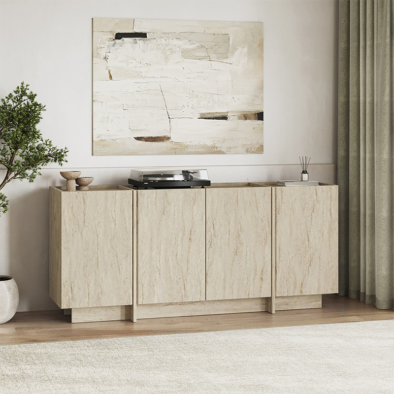 GP037-02932-0 Μπουφές Dorma Megapap χρώμα travertine 180x45x80,2εκ. - Image 1