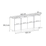 Μπουφές Dorma Megapap χρώμα travertine 180x45x80,2εκ. - Image 7