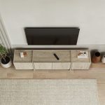 Έπιπλο τηλεόρασης Lowen Megapap χρώμα travertine 180x35x46,2εκ. - Image 4