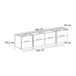 Έπιπλο τηλεόρασης Lowen Megapap χρώμα travertine 180x35x46,2εκ. - Image 7