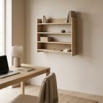 Ραφιέρα τοίχου Lane Megapap χρώμα sapphire oak 85x15x66εκ. - Image 2