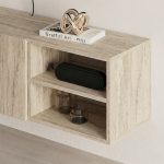Έπιπλο τηλεόρασης επιτοίχιο Conrad Megapap χρώμα travertine 140x35x38εκ. - Image 2