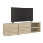 Έπιπλο τηλεόρασης επιτοίχιο Conrad Megapap χρώμα travertine 140x35x38εκ. - Image 3