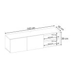 Έπιπλο τηλεόρασης επιτοίχιο Conrad Megapap χρώμα travertine 140x35x38εκ. - Image 4