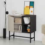 Μπουφές Mona Megapap χρώμα sandstone - black wood 81x40x80εκ. - Image 2