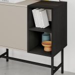 Μπουφές Mona Megapap χρώμα sandstone - black wood 81x40x80εκ. - Image 4