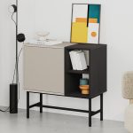 Μπουφές Mona Megapap χρώμα sandstone - black wood 81x40x80εκ. - Image 5