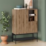 Μπουφές Amira Megapap χρώμα καρυδί Ud - black wood 90x40x125εκ.