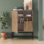 Μπουφές Amira Megapap χρώμα καρυδί Ud - black wood 90x40x125εκ. - Image 2