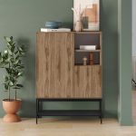 Μπουφές Amira Megapap χρώμα καρυδί Ud - black wood 90x40x125εκ. - Image 3