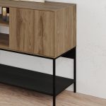 Μπουφές Amira Megapap χρώμα καρυδί Ud - black wood 180x40x80εκ. - Image 4