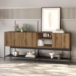 Μπουφές Amira Megapap χρώμα καρυδί Ud - black wood 180x40x80εκ. - Image 5