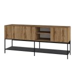 Μπουφές Amira Megapap χρώμα καρυδί Ud - black wood 180x40x80εκ. - Image 6