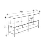 Μπουφές Amira Megapap χρώμα καρυδί Ud - black wood 180x40x80εκ. - Image 7