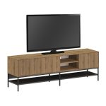 Έπιπλο τηλεόρασης Amira Megapap χρώμα καρυδί Ud - black wood 180x35x55εκ. - Image 5