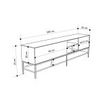 Έπιπλο τηλεόρασης Amira Megapap χρώμα καρυδί Ud - black wood 180x35x55εκ. - Image 6