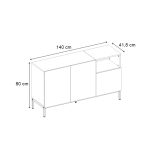 Μπουφές Cailin Megapap χρώμα sepet oak - black wood 140x41,8x80εκ. - Image 5