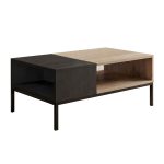 Τραπεζάκι σαλονιού Cailin Megapap χρώμα sepet oak - black wood 90x56x40,6εκ. - Image 4