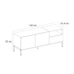 Έπιπλο τηλεόρασης Cailin Megapap χρώμα sepet oak - black wood 140x41,8x55εκ. - Image 7