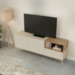 Έπιπλο τηλεόρασης Cailin Megapap χρώμα sandstone - sepet oak 140x41,8x55εκ. - Image 4